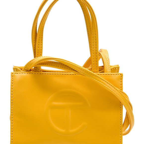 Telfar Handbags - Telfar Yellow Mini Bag with Embossed Logo and Versatile Strap